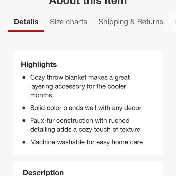 Faux Rabbit Fur Throw Blanket by Threshold - Picture 4 of 5